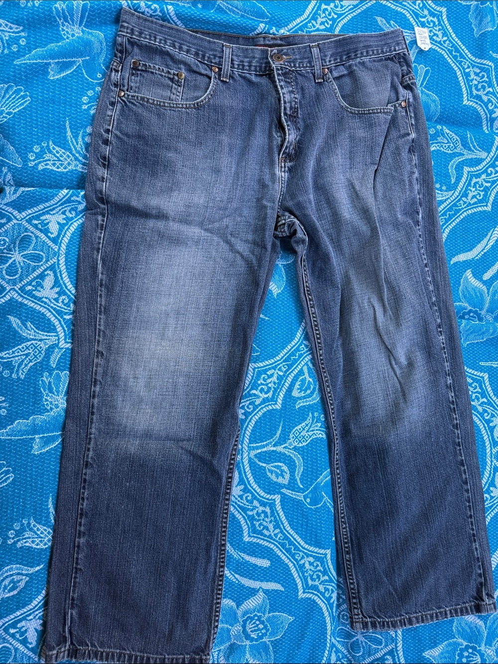 Vintage Y2K Anchor Blue Loose Fit Denim Jeans Men's 38x32 Baggy Wide Leg Skate